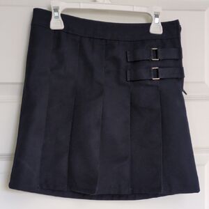 French Toast Navy Skort with Buckle Details